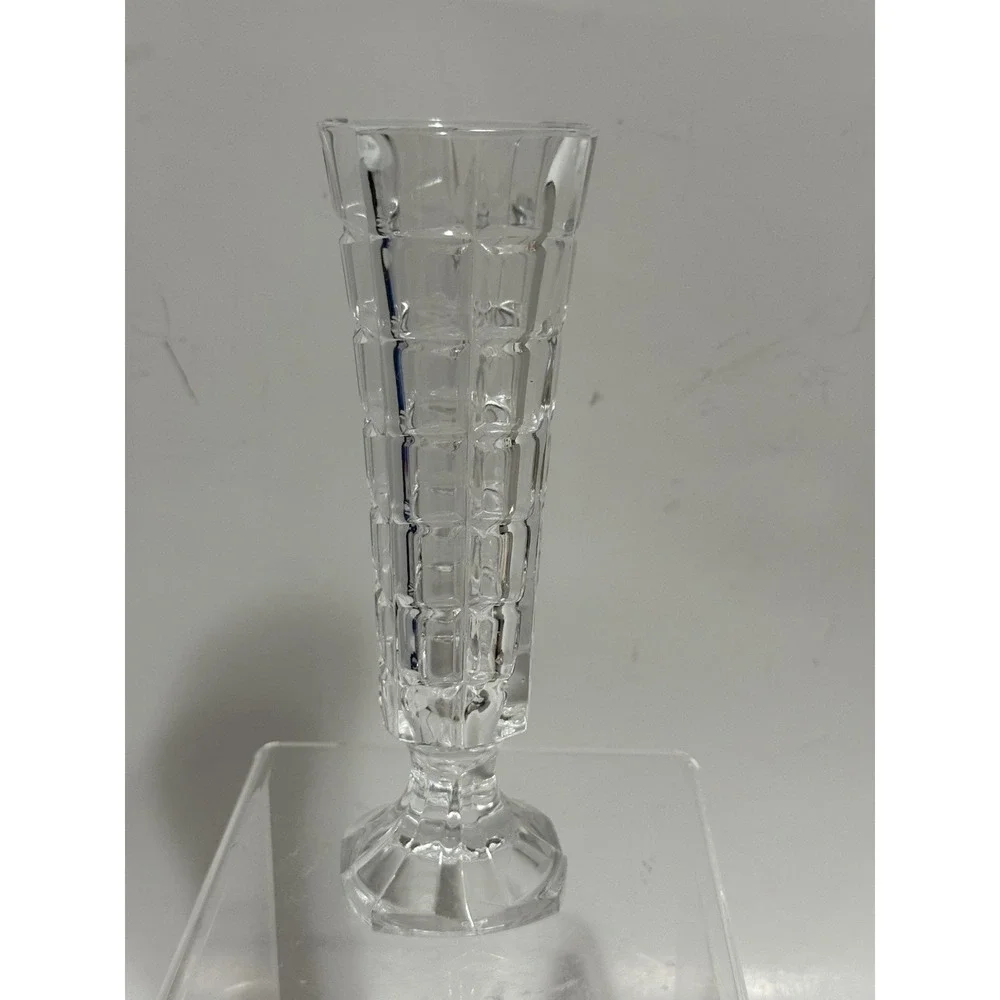 Vintage Crystal D'Arques Cheverny Bud Vase France Clear Lead Crystal Footed 6.5